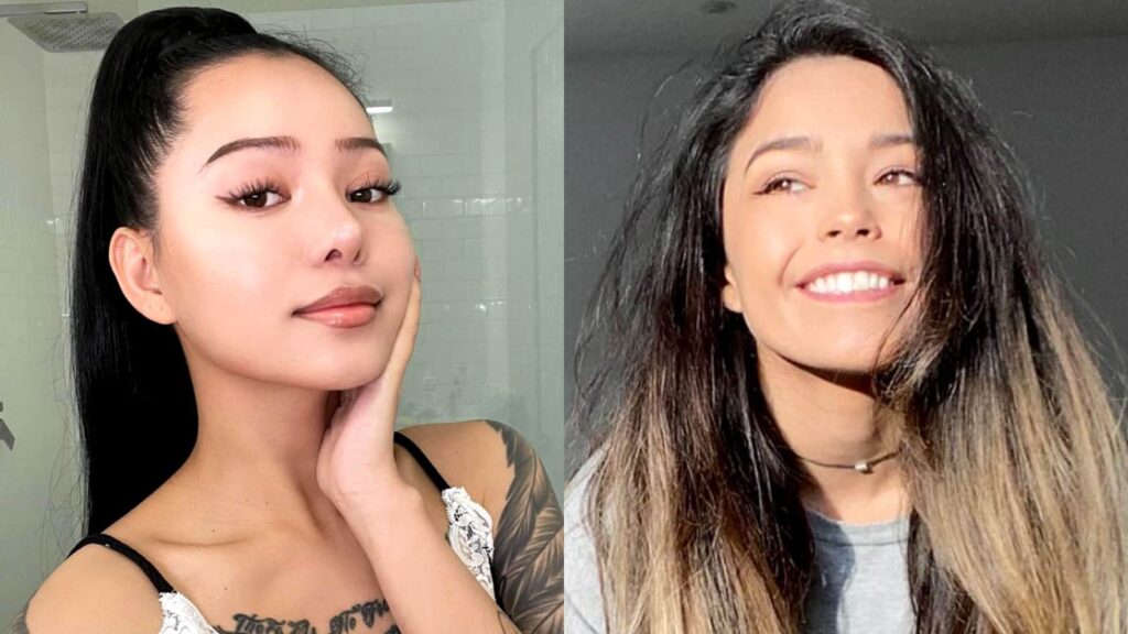 Bella Poarch With and without makeup look