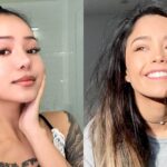 Bella Poarch With and without makeup look